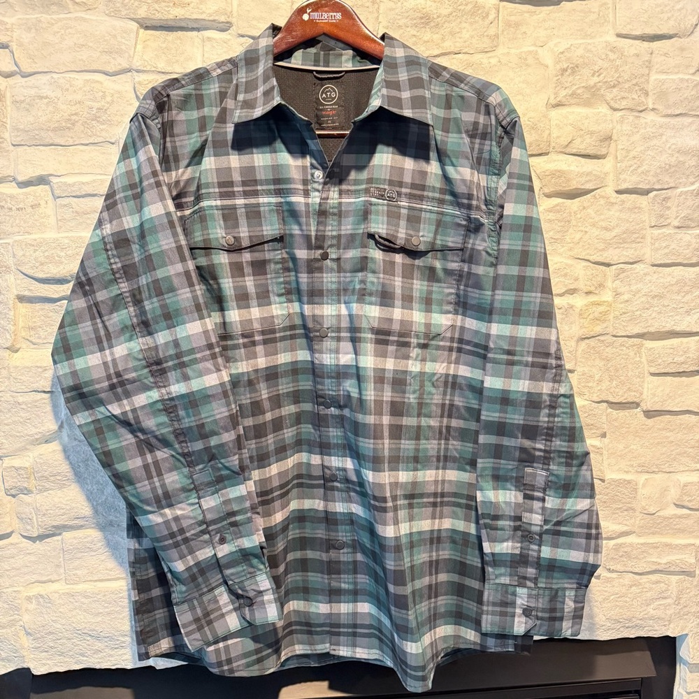 Men's Plaid Shirt - Blue and Gray